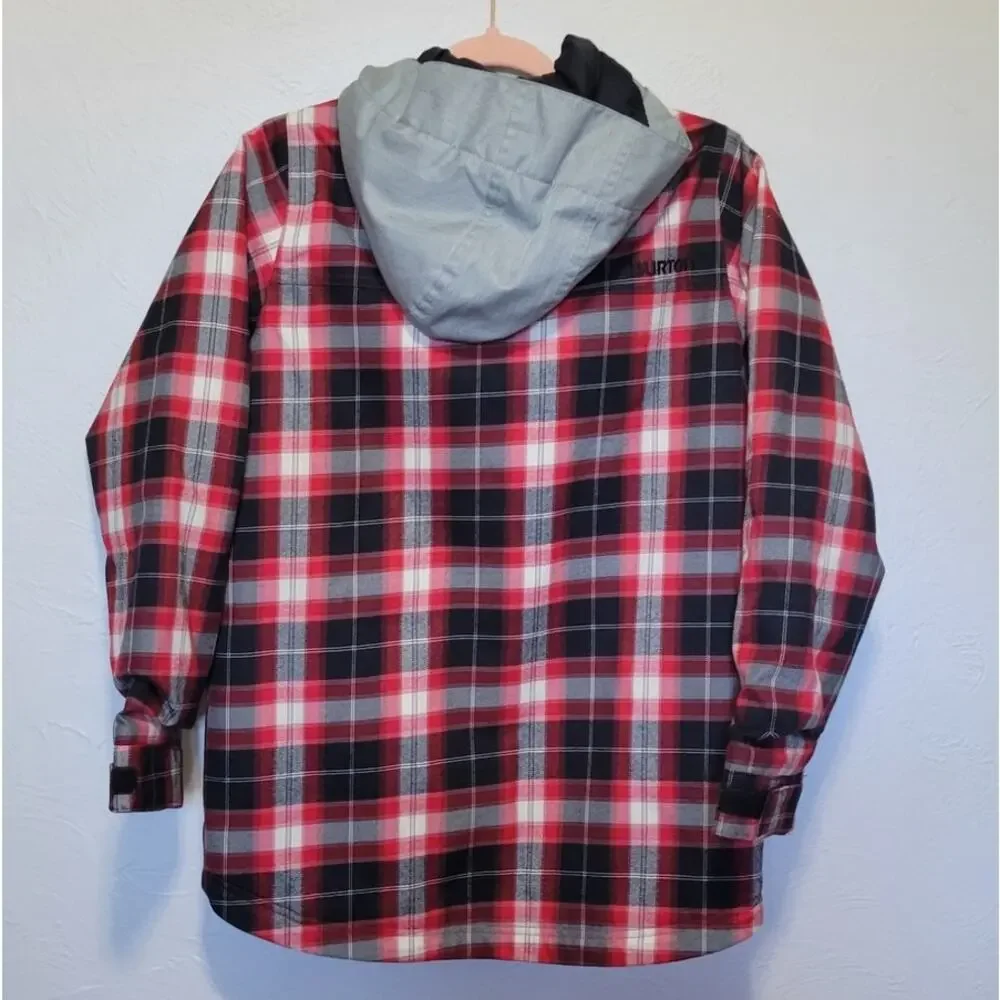 Burton Boys Large Uproar Red Plaid Snowboard Jacket
